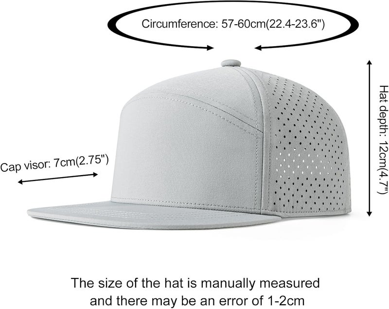 FEINION Men Flat Brim Adjustable Performance Hat Snapback Laser Perforated Baseball Cap - Image 4